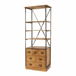 Bibliothèque<Made in Meubles Petite bibliothèque en métal et bois de manguier Marcel