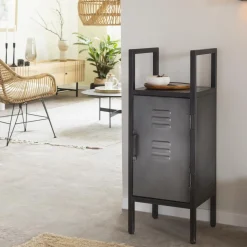 Colonne|Meuble De Rangement<Made in Meubles Petite colonne en métal noir Abel