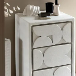 Commode<Made in Meubles Petite commode 3 portes bois effet béton blanc Danaé