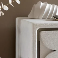 Commode<Made in Meubles Petite commode 3 portes bois effet béton blanc Danaé