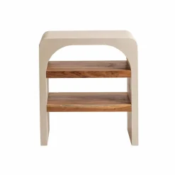 Table Console<Made in Meubles Petite console en bois effet béton et bois d'acacia Dalva
