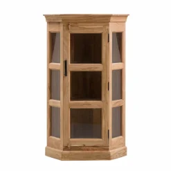 Vitrine<Made in Meubles Petite vitrine d'angle en bois d'acacia Esmée