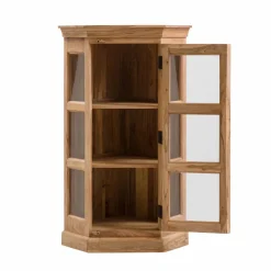 Vitrine<Made in Meubles Petite vitrine d'angle en bois d'acacia Esmée