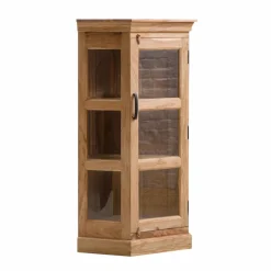 Vitrine<Made in Meubles Petite vitrine d'angle en bois d'acacia Esmée