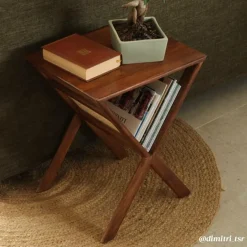 Bout De Canapé & Sellette|Décoration<Made in Meubles Porte revue en bois de manguier et cannage Charline