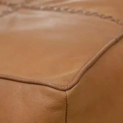 Fauteuil<Made in Meubles Pouf en cuir 1 place marron Gaetan