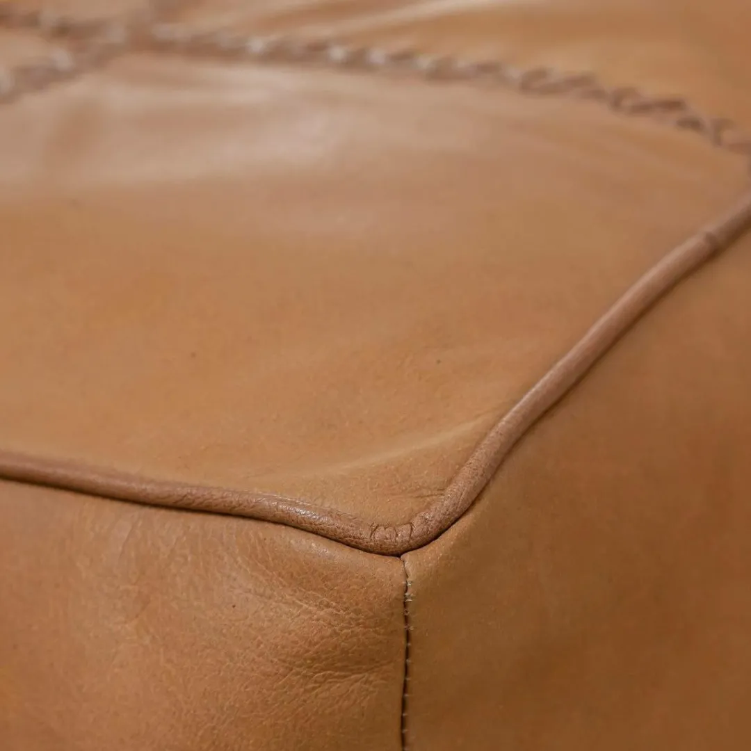 Fauteuil<Made in Meubles Pouf en cuir 1 place marron Gaetan