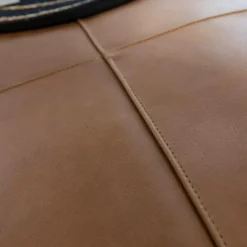 Banc<Made in Meubles Pouf en cuir grand modèle Mina