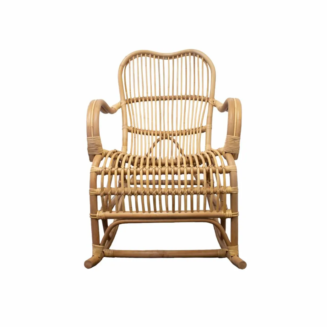 Fauteuil<Made in Meubles Rocking chair vintage en rotin Rattan