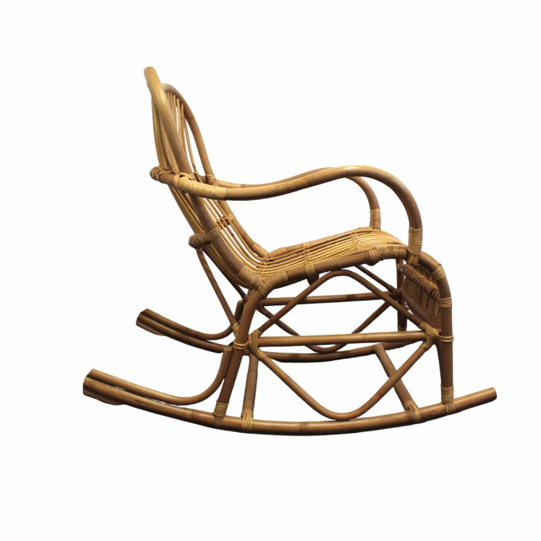Fauteuil<Made in Meubles Rocking chair vintage en rotin Rattan