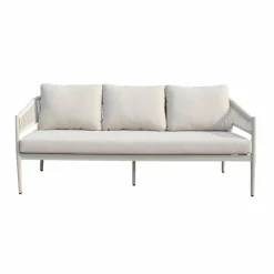 Salon De Jardin<Made in Meubles Salon de jardin à cordes 5 places gris taupe Sayen