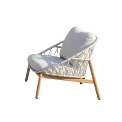 Salon De Jardin<Made in Meubles Salon de jardin à cordes 5 places gris clair Sayen