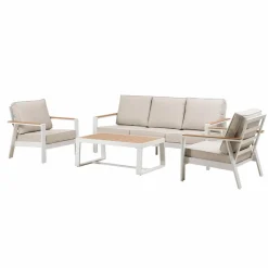 Salon De Jardin<Made in Meubles Salon de jardin crème 5 places Orion