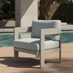 Salon De Jardin<Made in Meubles Salon de jardin en aluminium taupe Loréa