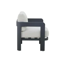 Salon De Jardin<Made in Meubles Salon de jardin en aluminium gris foncé Loréa