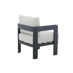 Salon De Jardin<Made in Meubles Salon de jardin en aluminium gris foncé Loréa