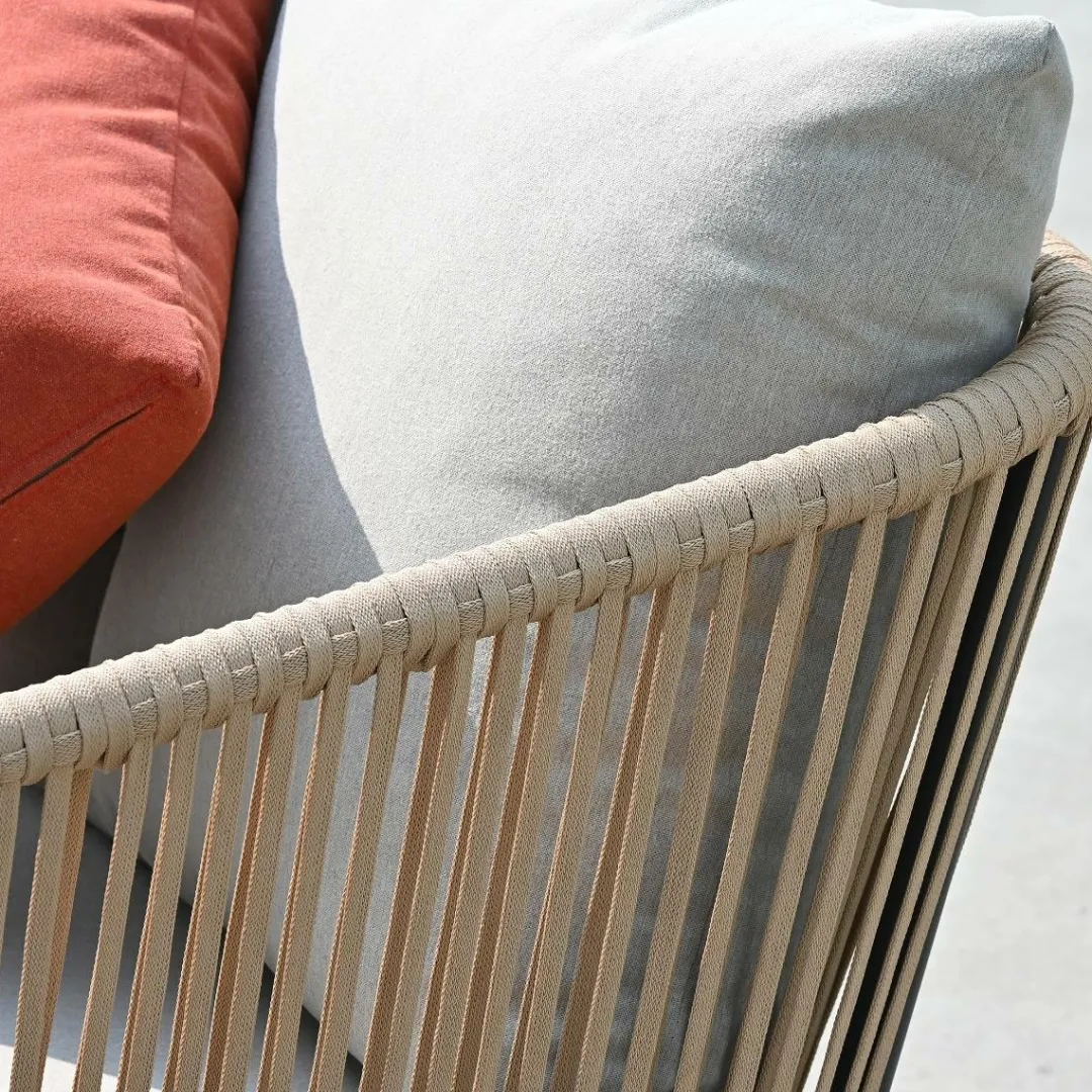 Salon De Jardin<Made in Meubles Salon de jardin gris à cordes 5 places Sayen