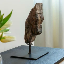 Décoration<Made in Meubles Sculpture en bois et métal Léonie