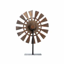 Décoration<Made in Meubles Sculpture façon roue en bois et métal Georgia