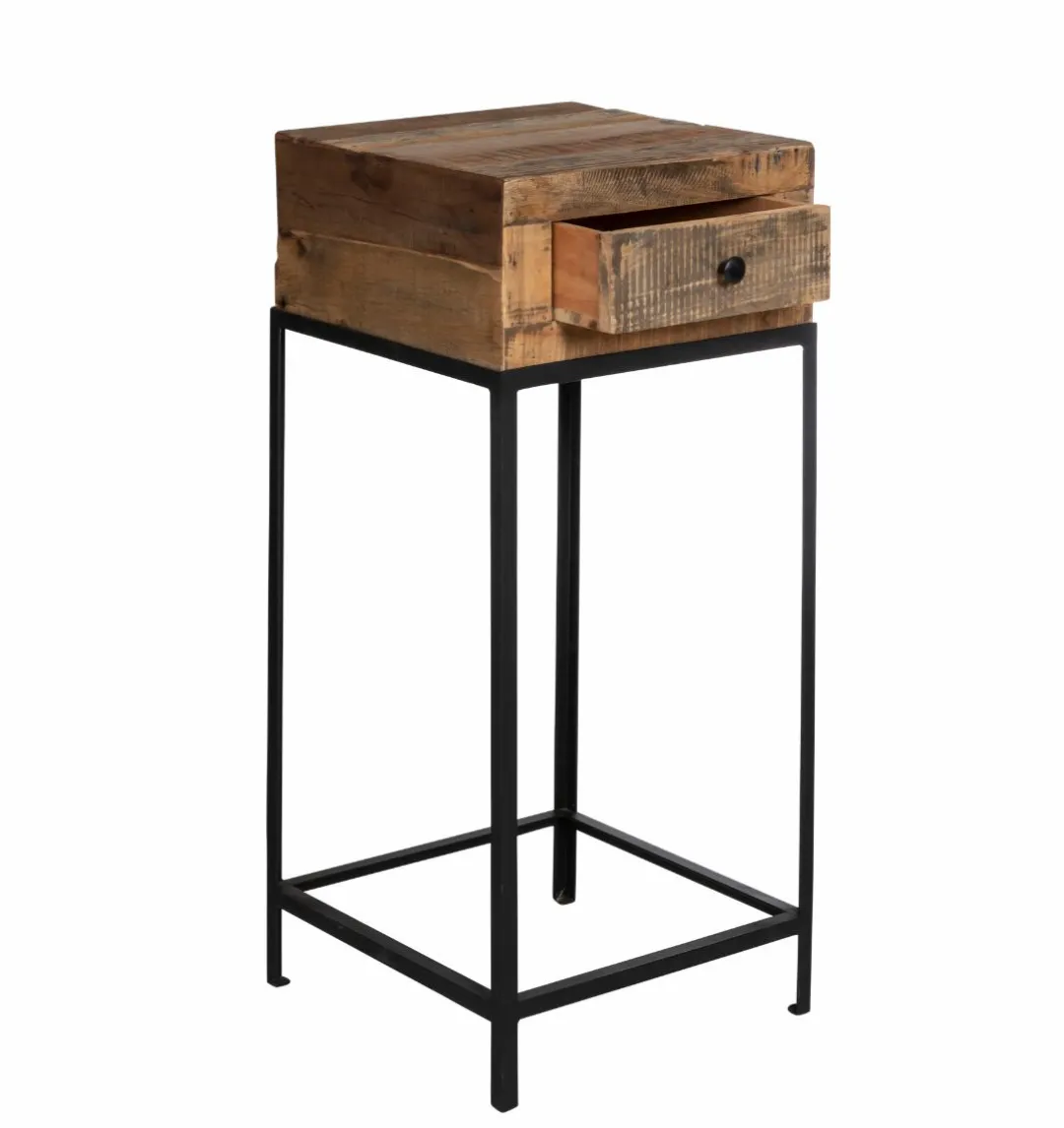 Bout De Canapé & Sellette<Made in Meubles Sellette en bois recyclé et métal Vicky