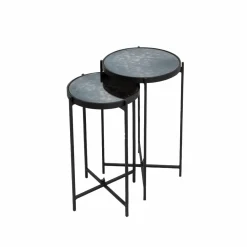 Table Gigogne|Bout De Canapé & Sellette<Made in Meubles Sellette gigogne en métal et en verre Florian