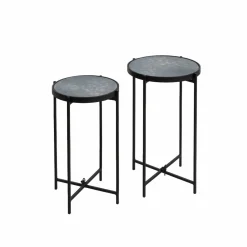 Table Gigogne|Bout De Canapé & Sellette<Made in Meubles Sellette gigogne en métal et en verre Florian