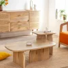 Table Basse<Made in Meubles Set de 2 tables basses en bois de manguier Tom