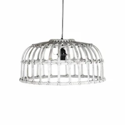 Suspension<Made in Meubles Suspension blanche en bambou Rattan