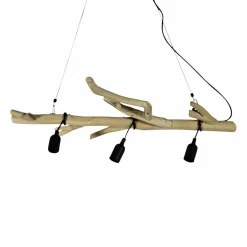 Suspension<Made in Meubles Suspension en bois et métal 3 lampes Naomi