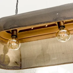 Suspension<Made in Meubles Suspension en métal noire intérieur doré Clémence