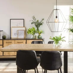 Suspension<Made in Meubles Suspension graphique en métal noir Jim