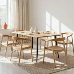 Table À Manger<Made in Meubles Table à manger en bois d'acacia et métal Alan