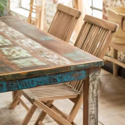 Table À Manger<Made in Meubles Table à manger en bois recyclé coloré Ethnik