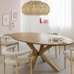 Table À Manger<Made in Meubles Table à manger ovale en bois de manguier Maloé