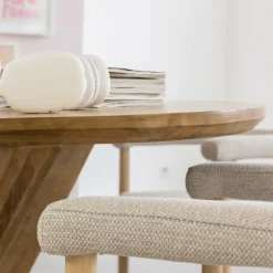 Table À Manger<Made in Meubles Table à manger ovale en bois de manguier Maloé