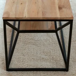 Table Basse<Made in Meubles Table basse à  double plateau en bois d'acacia Flavia