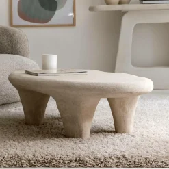 Table Basse<Made in Meubles Table basse blanche en bois effet béton Danaé