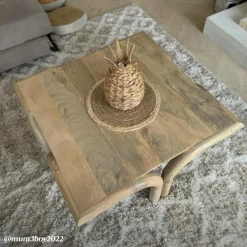 Table Basse<Made in Meubles Table basse carré en bois de manguier Zola