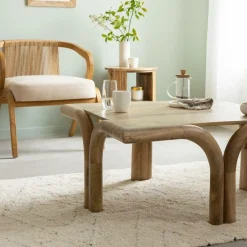 Table Basse<Made in Meubles Table basse carré en bois de manguier Zola