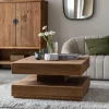 Table Basse<Made in Meubles Table basse carrée à double plateau en bois recyclé Blaise