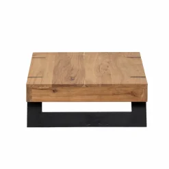 Table Basse<Made in Meubles Table basse carrée en bois d'acacia et métal Cassius