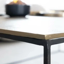 Table Basse<Made in Meubles Table basse en aluminium doré et métal noir Victoria