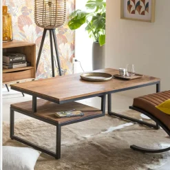 Table Basse<Made in Meubles Table basse en bois d'acacia Havana