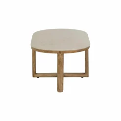 Table Basse<Made in Meubles Table basse en bois de manguier et marbre Moana