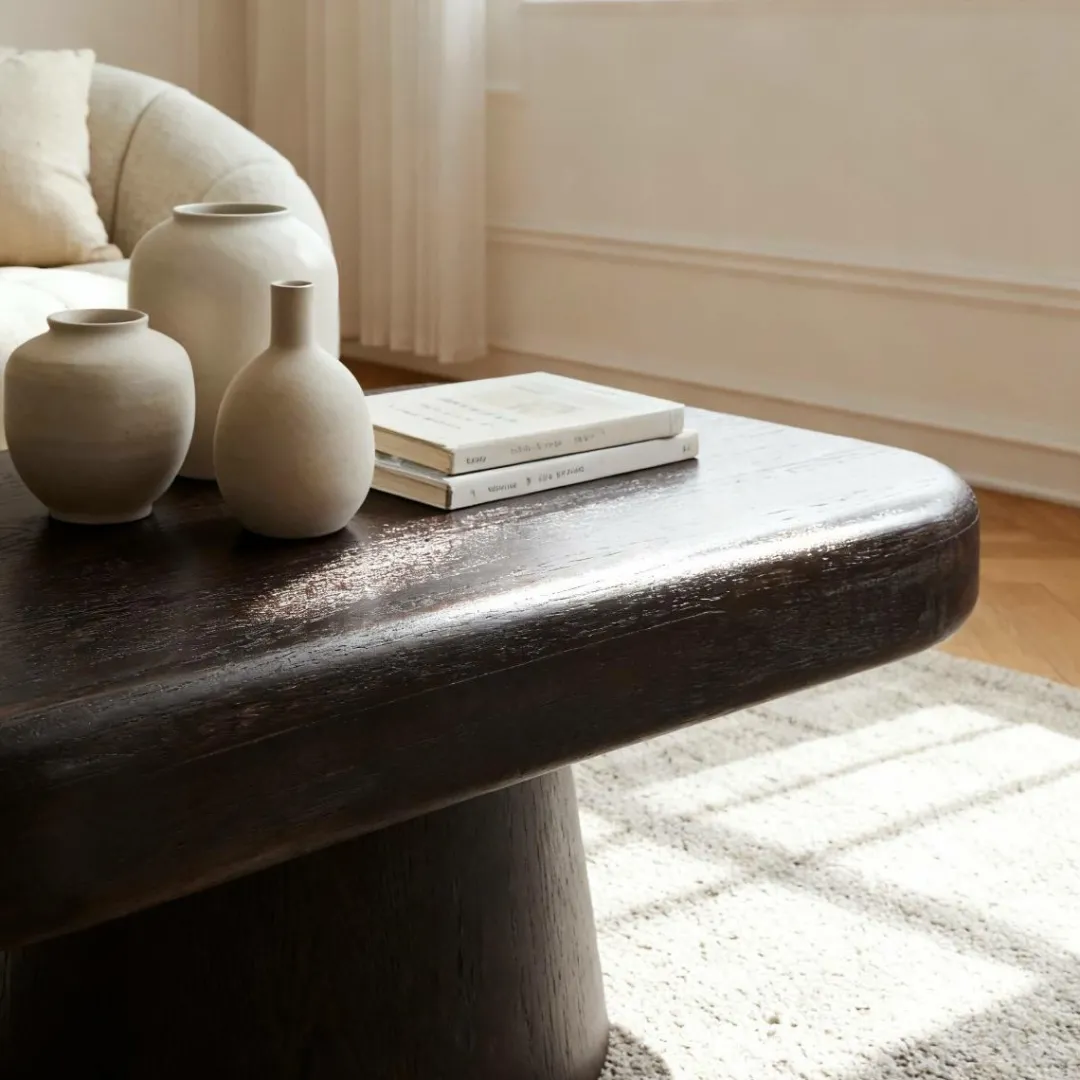 Table Basse<Made in Meubles Table basse en bois de manguier foncé Liriel