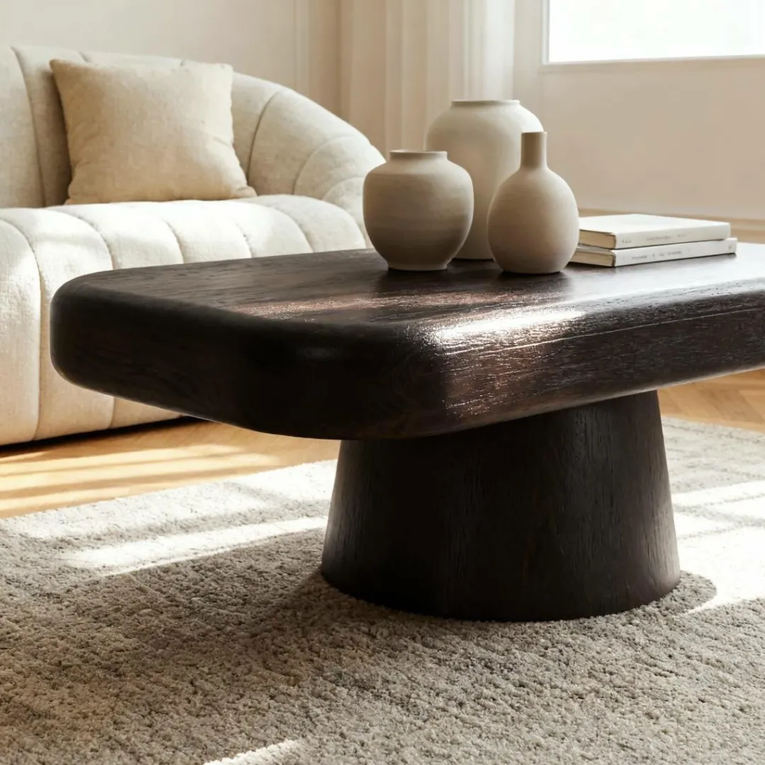 Table Basse<Made in Meubles Table basse en bois de manguier foncé Liriel