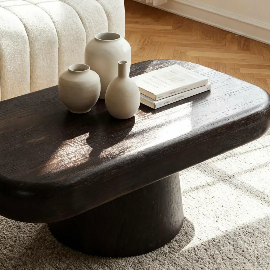 Table Basse<Made in Meubles Table basse en bois de manguier foncé Liriel