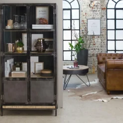 Table Basse<Made in Meubles Table basse en bois de manguier et métal Locker