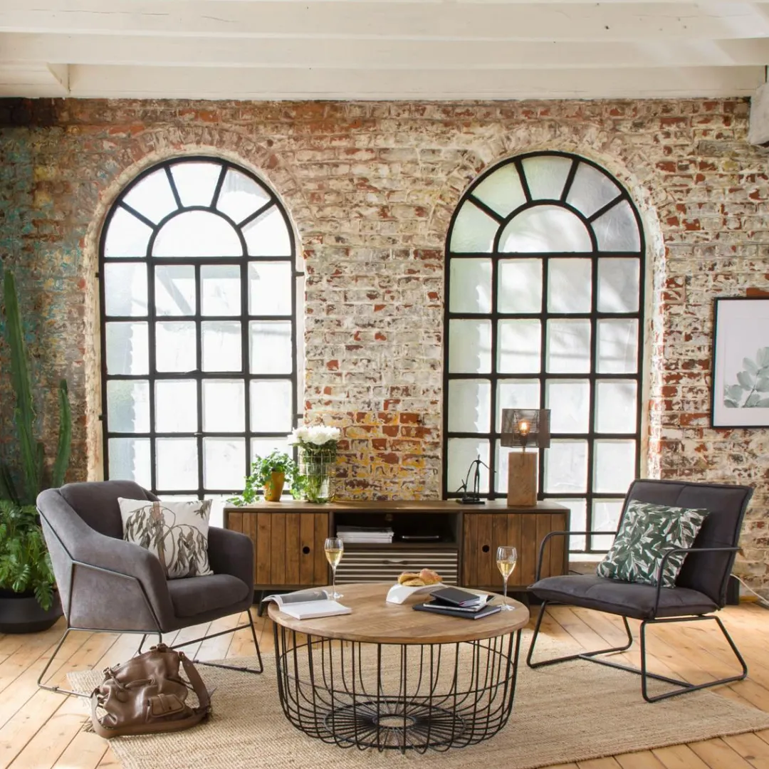 Table Basse<Made in Meubles Table basse en bois de manguier et métal Ella