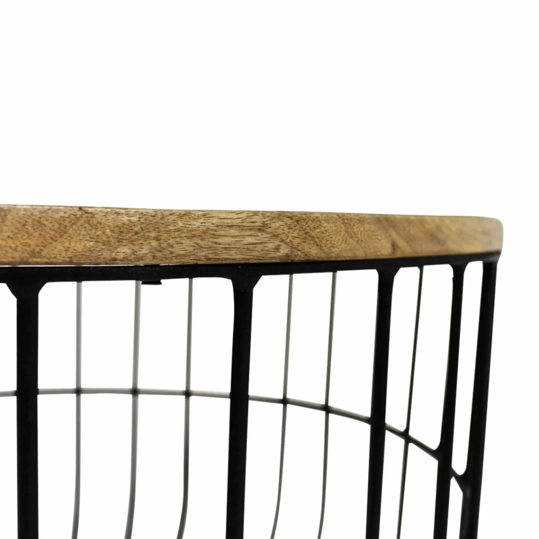 Table Basse<Made in Meubles Table basse en bois de manguier et métal Ella